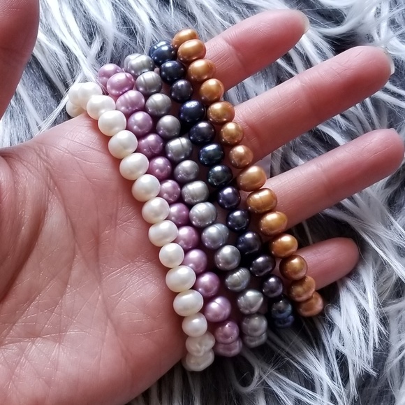 🍒NWOT🍒 GENUINE FRESHWATER PEARL BRACELET - Picture 3 of 4